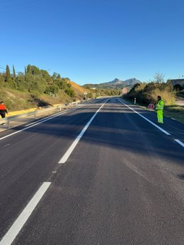 Obras finalizadas en la carretera A-384 en el término municipal de Algodonales en la provincia de Cádiz