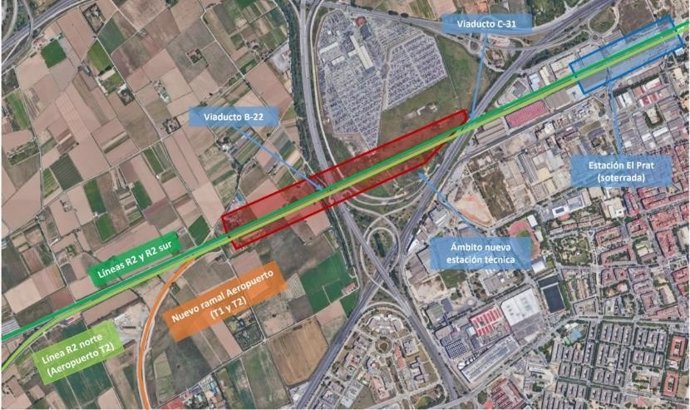 El plànol de la zona on se situarà l'estació