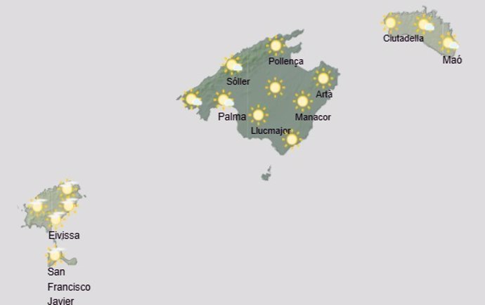 El tiempo hoy, jueves 19 de diciembre, en Baleares.