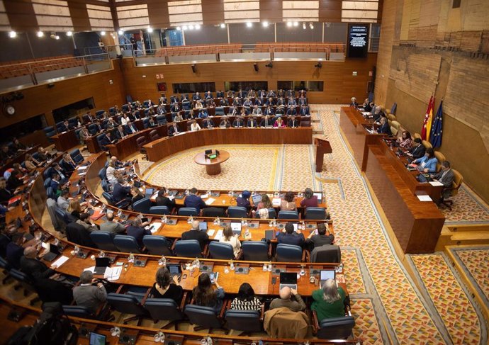 El Hemiciclo durante un pleno en la Asamblea de Madrid, a 19 de diciembre de 2024, en Madrid (España). 