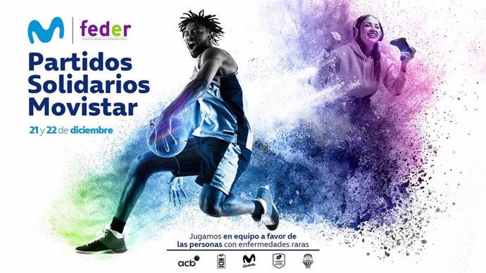 Cartel promocional de la sexta edición de los 'Partidos Solidarios Movistar', iniciativa de Movistar y la acb