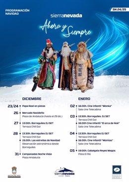 Cartel de las actividades de Navidad en Sierra Nevada