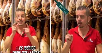 Un carnicero explica cómo evitar estafas al comprar jamón ibérico en Navidad: "Te tienes que fijar muy bien en la brida"