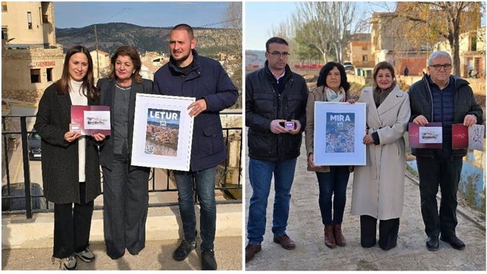 La directora general de Castilla-La Mancha Media, Carmen Amores, ha entregado el archivo documental de los municipios de Mira y Letur