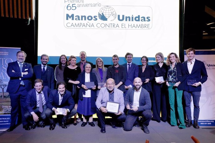 Premiados en la gala de los Premios 65 aniversario de Manos Unidas.