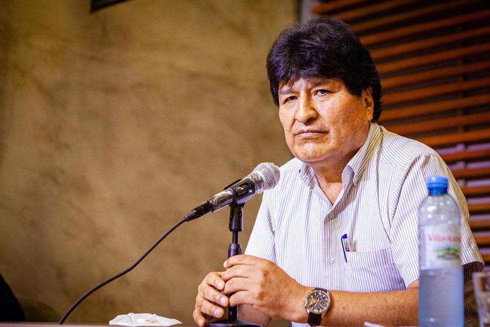 Archivo - November 7, 2020, Buenos Aires, Argentina: EVO MORALES, President of Bolivia, gives a farewell press conference to thank and say goodbye to Argentina, a country where he has been a political exile since November 11, 2019. On Monday he will ret