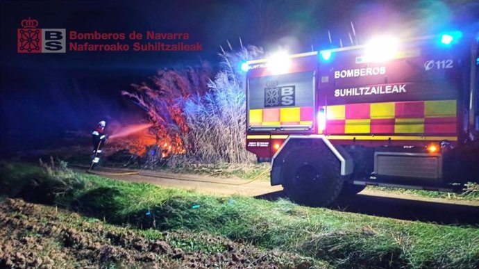 Imagen de uno de los incendios declarados en Tudela