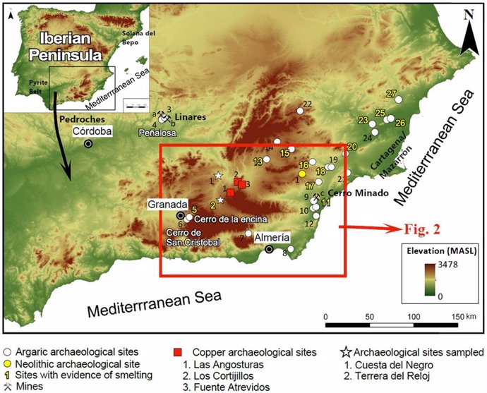 Imagen del estudio de la UGR sobre la explotación histórica de recursos de cobre