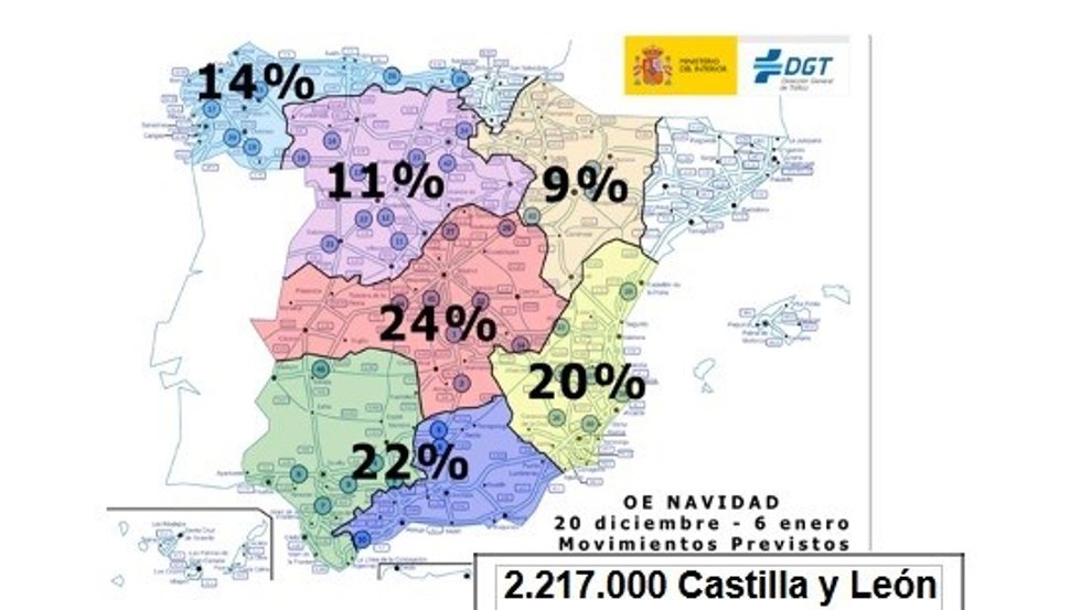 Previsión de desplazamientos en Castilla y León