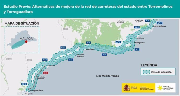 Archivo - El Ministerio de Transporte licita un estudio previo de alternativas para mejorar las carreteras entre Torremolinos y Torreguadiaro