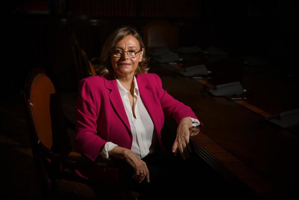 La presidenta del Observatorio contra la Violencia Doméstica y de Género del CGPJ, Esther Erice, posa para Europa Press, en la sede del Consejo General del Poder Judicial (CGPJ), a 20 de diciembre de 2024, en Madrid (España).