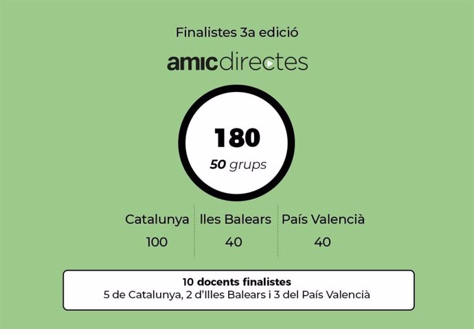 Grupos y profesores finalistas del 3 Amic-Directes