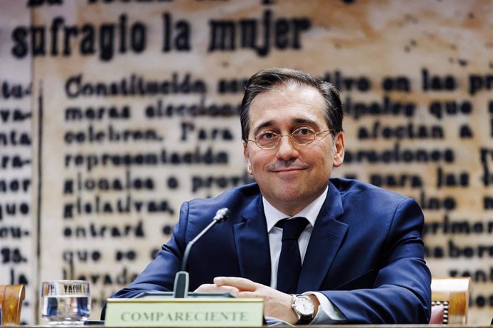 El ministro de Asuntos Exteriores, Unión Europea y Cooperación, José Manuel Albares, comparece en la Comisión de Asuntos Iberoamericanos, en el Senado, a 20 de diciembre de 2024