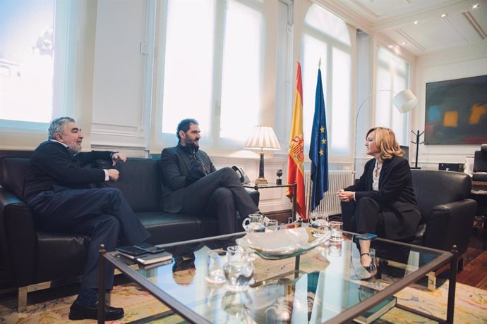 Reunión en Madrid entre el presidente de FIBA Europa, Jorge Garbajosa, y la ministra de Educación, Formación Profesional y Deportes, Pilar Alegría, sobre la disputa de la Euroliga femenina en Zaragoza