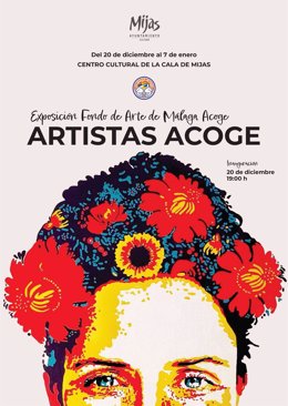 Cartel de la muestra 'Artistas acoge' en Mijas.