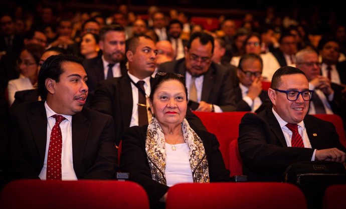 Archivo - October 13, 2024, Guatemala City, Guatemala City, Guatemala: At the inauguration of the new magistrates of the judicial body of Guatemala, CARLOS LUCERO called for unity among the president, BERNARDO AREVALO, the president of Congress, NERY RAMO