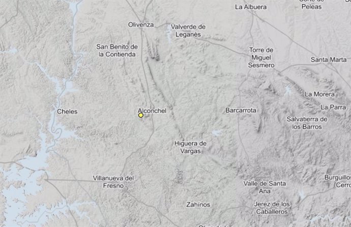 El temblor ha sido registrado en la localidad pacense de Alconchel la madrugada de este sábado