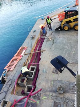 Obras en el puerto de Cala Figuera