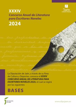 Cartel del concurso de literatura para escritores noveles.