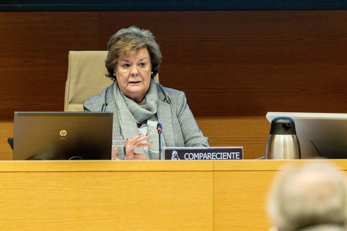 La presidenta del Tribunal de Cuentas, Enriqueta Chicano, comparece en la Comisión Mixta para las relaciones con el Tribunal de Cuentas, en el Congreso de los Diputados, a 19 de diciembre de 2024, en Madrid (España).