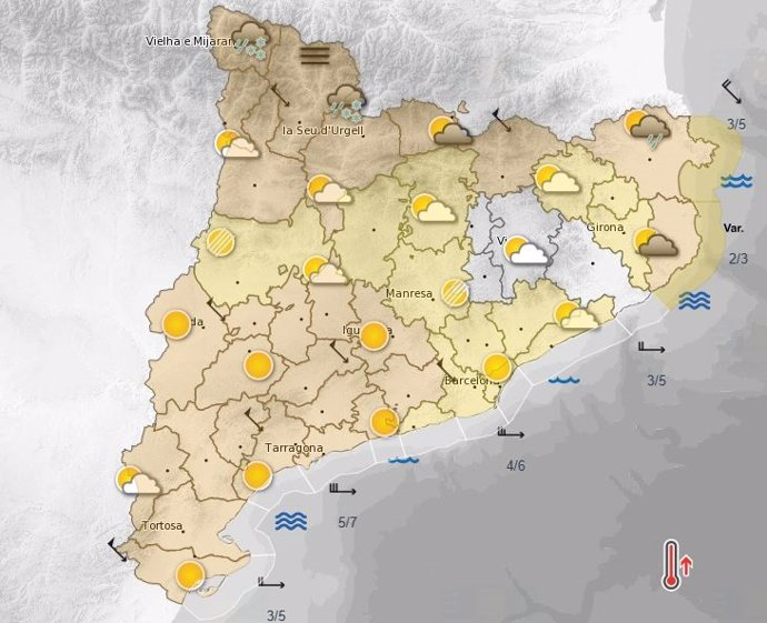 Avisos por viento en Catalunya para este domingo por la tarde