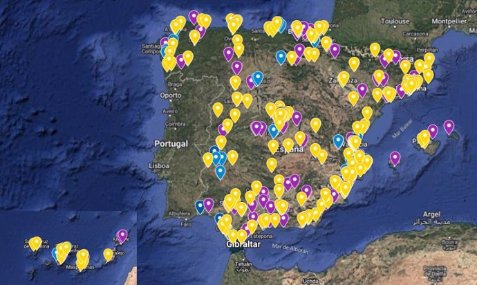 Mapa de resultados de la Lotería de Navidad 2024