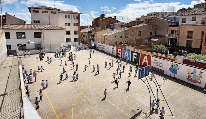 Pista del actual colegio Sagrada Familia de Tarazona.