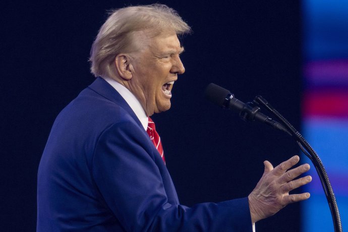 22 December 2024, US, Phoenix: US President-elect Donald Trump speaks on day four of Turning Point USA's AmericaFest 2024. Photo: Brian Cahn/ZUMA Press Wire/dpa