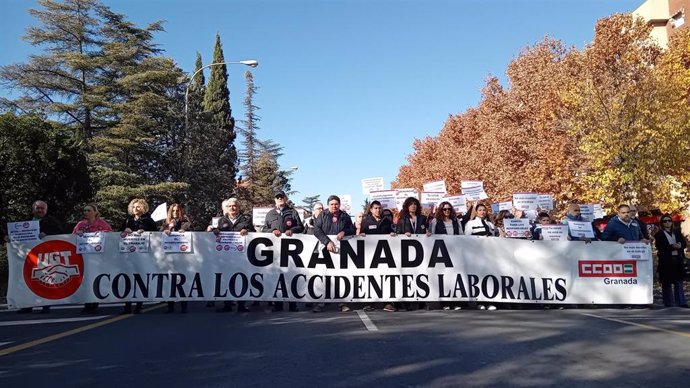 Sindicatos se movilizan contra la última muerte en el tajo en la provincia de Granada.