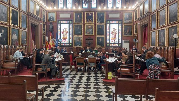 Archivo - Sala de plenos del Ayuntamiento de Palma.