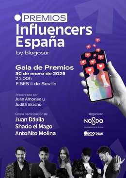 Imagen del cartel de los "Premios Influencers España"