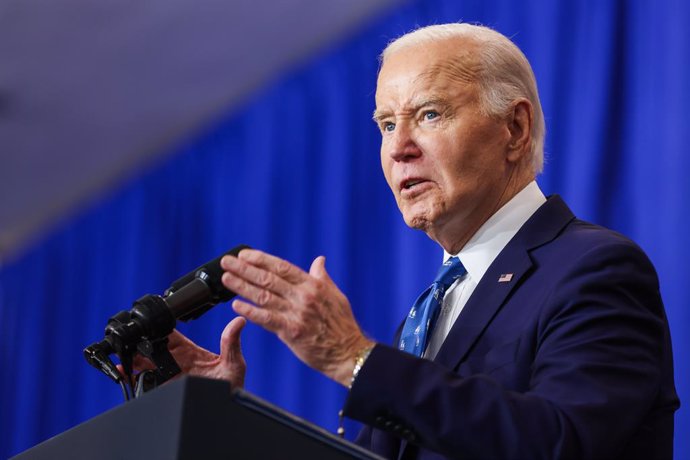 December 16, 2024, Washington, District Of Columbia, USA: United States President Joe Biden delivers remarks at the US Department of Labor on December 16, 2024 in Washington, DC. Biden is honoring the nation's labor history, including Francis Perkins, the