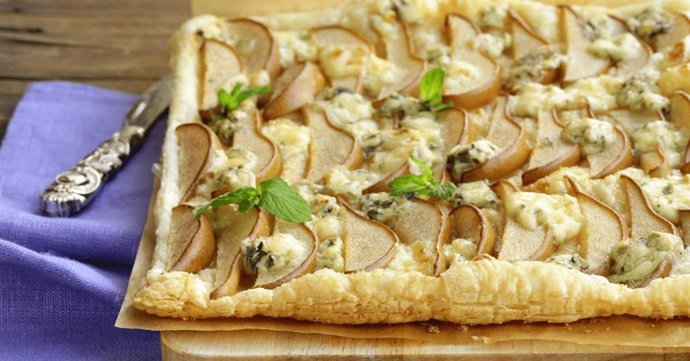 Cheese and Pear Savoury Tart.