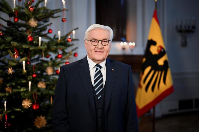 El presidente de Alemania, Frank-Walter Steinmeier, durante su discurso de Navidad en el Palacio de Bellevue, en Berlín