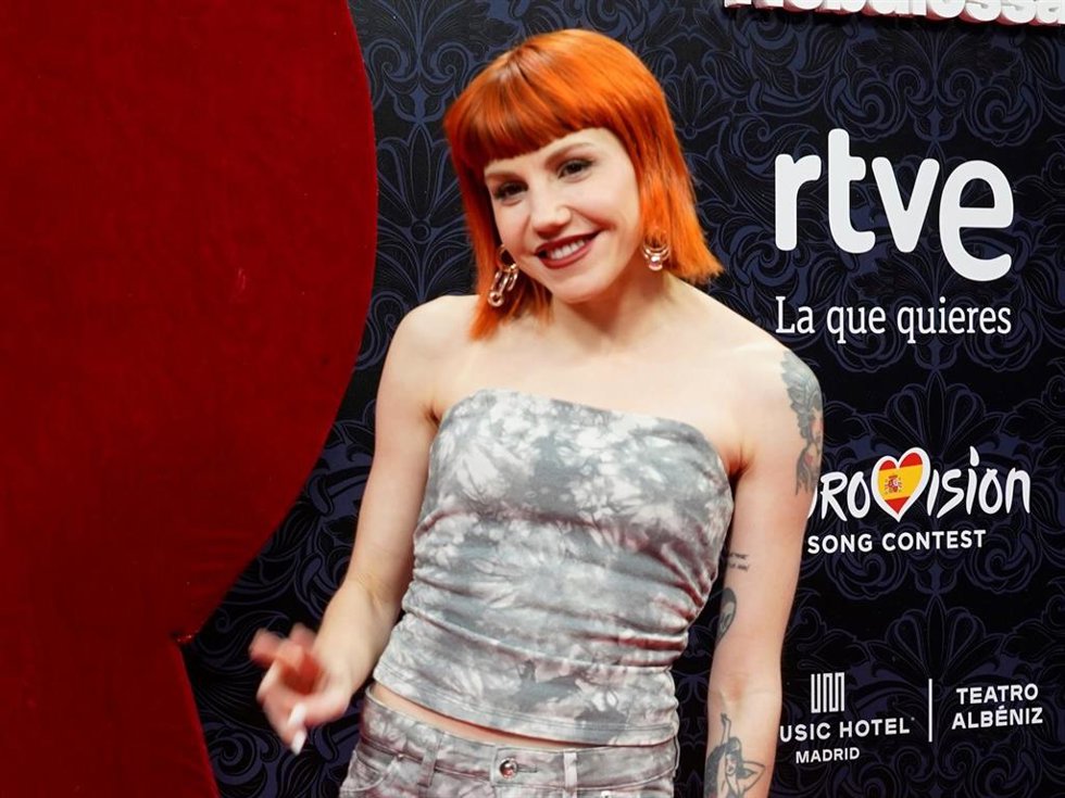 Archivo - Angy Fernández asiste a la despedida de Nebulossa antes de viajar a Malm (Suecia) para participar en Eurovisión 2024 con su canción Zorra, a 22 de abril de 2024, en Madrid (España).