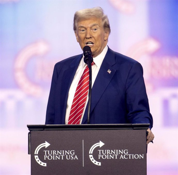 December 22, 2024 - Phoenix, Arizona, USA - DONALD TRUMP speaks on day four of Turning Point USA's AmericaFest 2024.