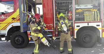 Un incendio en una vivienda en la calle Austria de Logroño afecta al salón sin causar daños personales