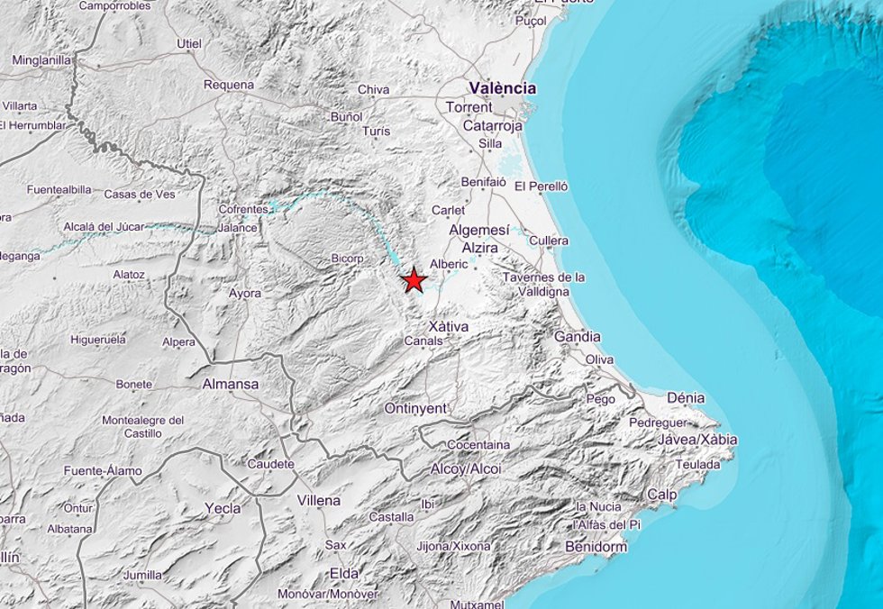Registrado un terremoto de 2,9 grados de magnitud en Sumacrcer (Valencia)