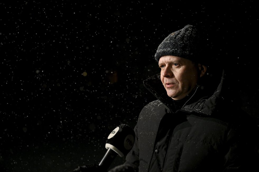 21 December 2024, Finland, Inari: Finland's Prime Minister Petteri Orpo speaks to press prior to the North-South Summit in Finland. Photo: Antti Aimo-Koivisto/Lehtikuva/dpa