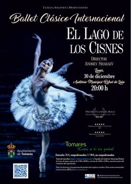 Cartel de El Lago de los Cisnes del Ballet Clásico Internacional en Tomares