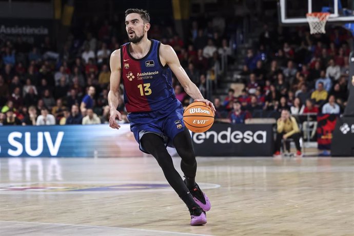 El base checo del FC Barcelona, Tomas Satoransky, durante un partido de Liga Endesa.