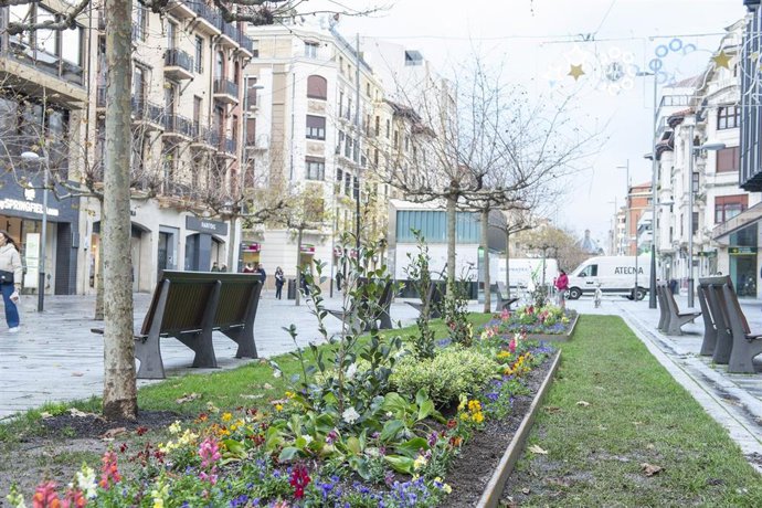 Nuevos parterres en la Avenidas Carlos III con la Avenida Roncesvalles.