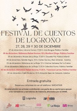 La Biblioteca Rafael Azcona se suma al Festival de Cuentos de Logroño, que se celebra del 27 al 30 de diciembre