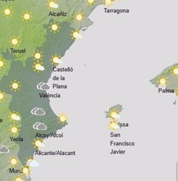 Predicció meteorològica per a este divendres. 27 de desembre, a la Comunitat Valenciana