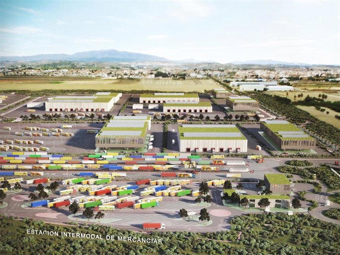 Recreación del aparcamiento de la Ciudad Agroalimentaria y del Transporte de la Región de Murcia