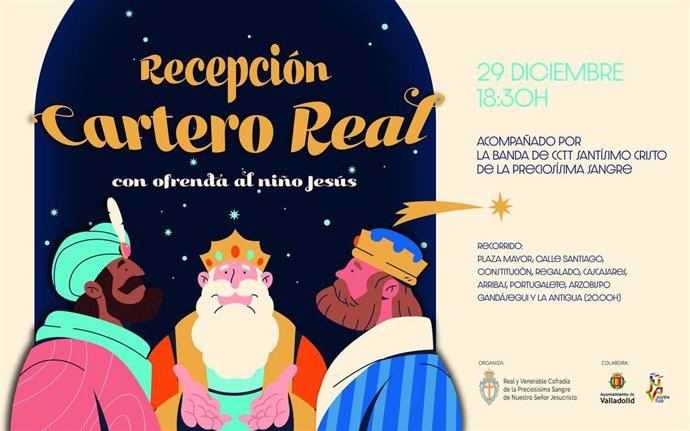 El Cartero Real llega a Valladolid de la mano de la Cofradía de la Preciosísima Sangre.