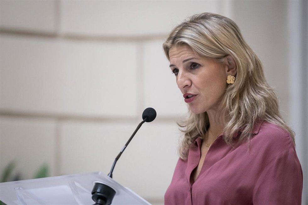 Archivo - La vicepresidenta segunda y ministra de Trabajo y Economía Social, Yolanda Díaz, interviene durante la presentación del Convenio para la investigación eficaz de los delitos contra los trabajadores, a 22 de noviembre de 2022, en Madrid (España)