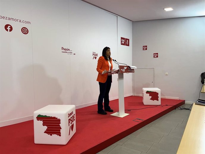 Ana Sánchez durante la rueda de prensa en Zamora.