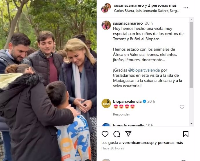 El PSPV denuncia ante el Síndic la difusión de un vídeo en redes sociales de la vicepresidenta primera del Consell, Susana Camarero, en el que aparecen menores tutelados por la Generalitat