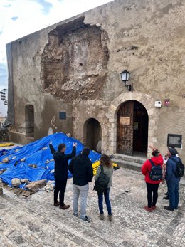 Cultura inicia las obras de recuperación del Castillo de Buñol tras el derrumbe parcial de un muro por el temporal